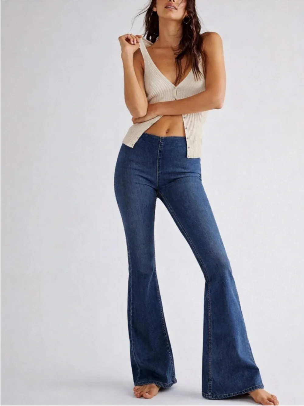 Free People Penny Pull-On Flare Jeans Size 31